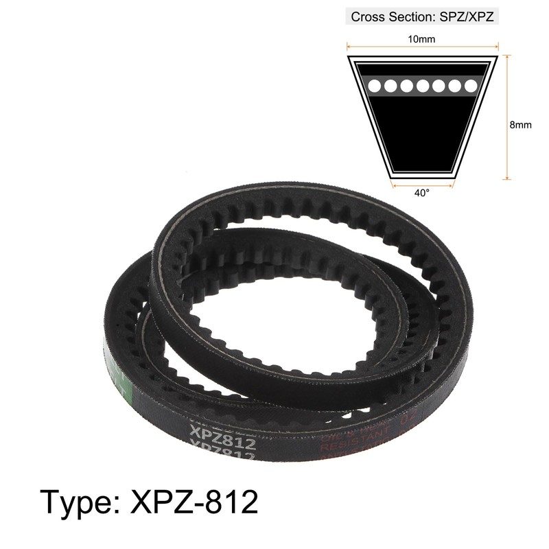 sourcing map XPZ-812 Cogged V-Belts 812mm Pitch Girth 10mm Width