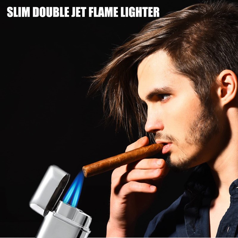 Bbsisgo Cigar Cutter and Lighter Set, Gifts for Men, Double