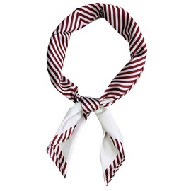 WHITE FANG MA024 Scarf, Stole, Striped, Stylish, Afghan Casual Silk, Women's (04: Red)