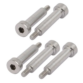sourcing map 304 Stainless Steel Hexagon Socket Shoulder Bolts 5 mm Diameter 20 mm Length M3 Thread Pack of 5