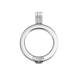 Quiges Silver Plated Stainless Steel Interchangeable Coin Keeper Pendant 25mm Small