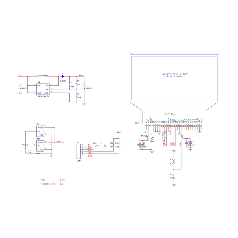 Display Module 2.42in Organic Light Emitting Diode SPI Serial Port