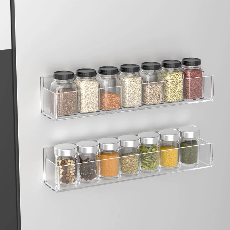 Adhesive Acrylic Double-Sided Tape Spice Rack Organizer Wall Mount for