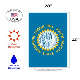 Toland Home Garden 1010344 South Dakota State Flag 28 x 40 Inch Decorative, House (28" x 40")