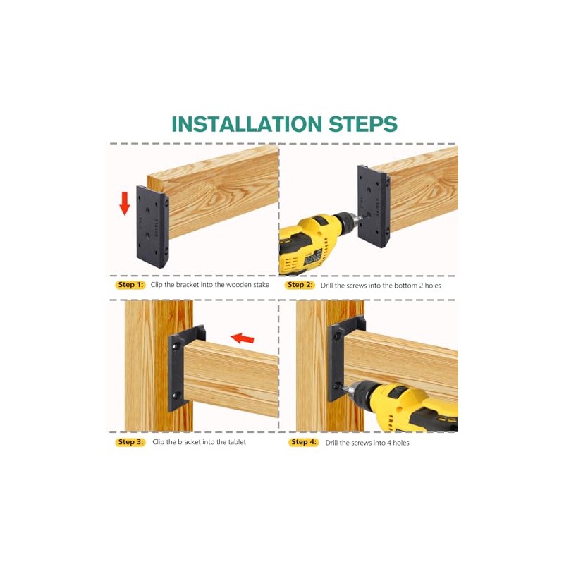 Eapele 20pcs Deck Railing Brackets Connectors for 2x4 Railing Wood