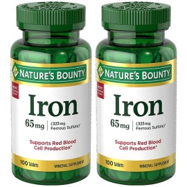 Nature's Bounty 200 Count Iron Mineral Supplement For Energy And Blood Cell Production