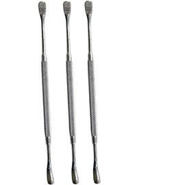 3 Pack - Dental Bone File Handpiece, Double-Ended Knurled Grip Howard Bone File #12 - Dental Stainless Steel Instruments
