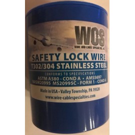 WIRE & CABLE SPECIALTIES Aircraft Safety Lock Wire MS20995C41 1 LB. Roll 041" Diameter T302/304 SS New