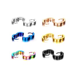 Xhuan Pair of 316L Stainless Steel Hoop Earrings for Men Women Huggie Ear Piercing Set, Stainless Steel