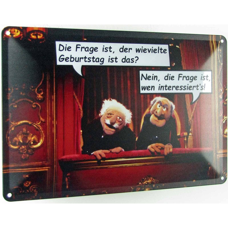 Tin Sign 20 x 30 cm Domed Waldorf Statler Muppet