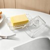 ‌6.7in Clear Glass Butter Dish with Lid for Countertop -
