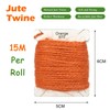 Jute Twine 15m Long Twine String for Crafts Gift Wrapping