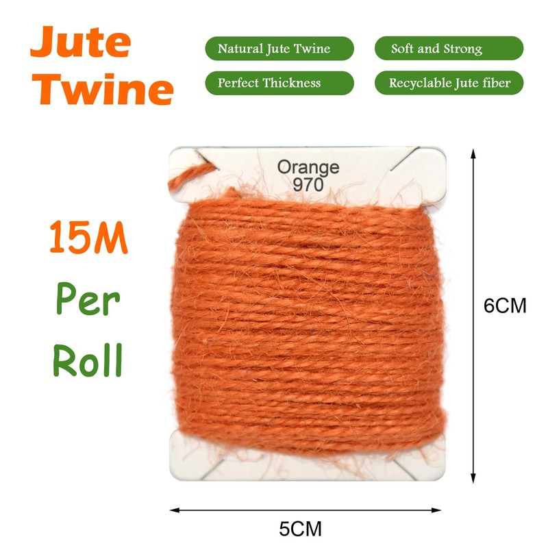 Jute Twine 15m Long Twine String for Crafts Gift Wrapping