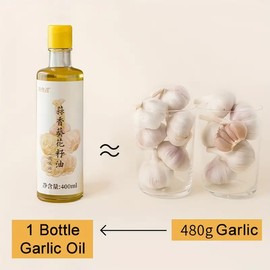 Garlic sunflower Seed Seasoning Oil, 400ml Garlic Sunflower Oil, First-Class Pressed Base Oil, Rich And Fragrant, Cooking Oil 蒜香葵花籽油Shipping from California, U.S.