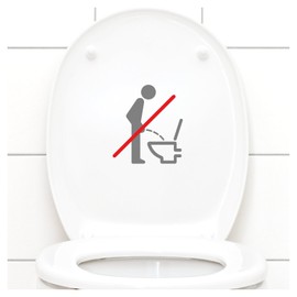 Toilet Sticker Sit Down to Pee Sign120 Pictogram,