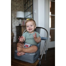 Nuby Easy Go Safety Lightweight High Chair Booster Seat, Great for Travel, Chevron