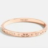 Coach Kissing C Hinged Bangle Bracelet, Rose Gold