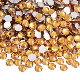 Flatback Rhinestones Round Gems for Nails Art and Crafts 4000Pcs SS6 2mm Glitter Crystals Stone DIY Bags Clothes Shoes (Golden Yellow)