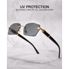 Pro Acme Rimless Rectangle Sunglasses for Men Women Square Shade