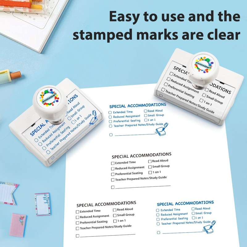 Teacher Stamps,Checkbox Grading Teacher Stamps Stamps (Black)