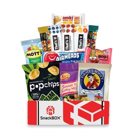 SnackBOX Healthy Gluten Free Care Package Variety Pack (12 Count) | Easter, Employee Appreciation, Gift for Kids, Teens, Final Exams, Graduation, Birthday, Treats, Cookies, Chips, Travel Snacks