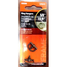 Hillman Oval Ring Hanger  Antique Brass  #122226  Package of 2  NEW