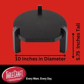 Tablecraft Stand Base for Glass Beverage Dispensers, Wooden Black Painted Pinewood, Fits Tablecraft Glass Beverage Dispensers BDG1000, BDG2000, BDG3000,10090, & 10699, 10" x 5.75"