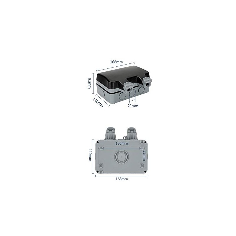 Outdoor Socket with USB Ports IP66 Weatherproof for Wet Room