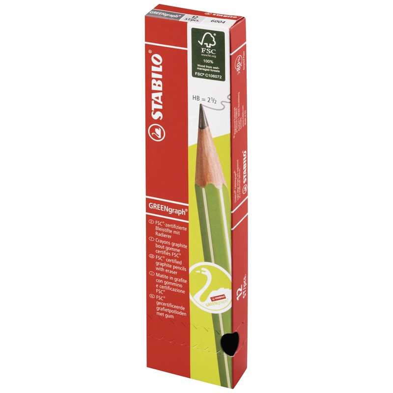Eco-Friendly Graphite Pencil with Eraser - STABILO GREENgraph - Pack