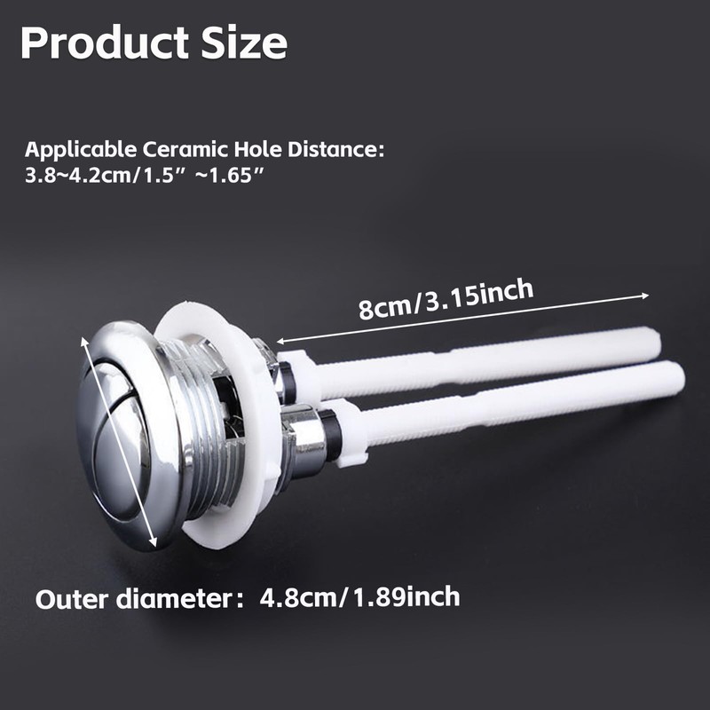 1 Pack Toilet Flush Button Replacement, 38 mm Dual Push