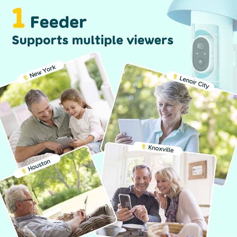 Bird Feeder with Camera Solar Powered, Smart Bird Feeder Camera
