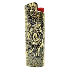 Metal Lighter Case Cover Lighter Pouch Fits Bic Lighter Standard Size J6 pixiu Design