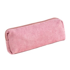 Zueyen Aesthetic Pencil Case, Corduroy Fabric, Small Make Up Bag, Pencil Case, School Pencil Case for Girls, Boys, Teenagers, School, Office (Apricot), Bean paste powder., pencil case