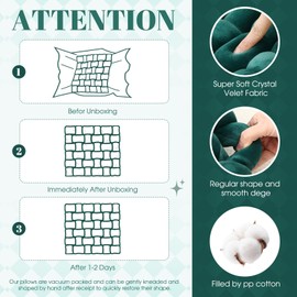 Wenqik 2 Pcs Knot Pillow Soft Throw Pillow Home Decoration Cushion Square Office Knotted Plush Throw Cushion for Living Room Bedroom Sofa Couch Living Room Decor, 12'' x 13''(Dark Green)