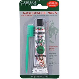 Clubman Moustwax with Brush, White (Neutral)