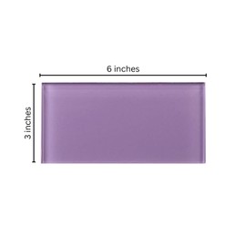 Tenedos Purple Rain 3x6 Glass Subway Wall Tile for Kitchen Backsplash, Bathroom, Shower, Accent Walls & Pool (Box of 40 Tiles, Covers 5 Sq Ft)