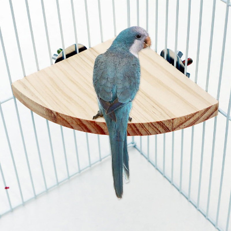 Bird Perch Platform Stand, Wood Cage Platform for Parakeet Cockatiel