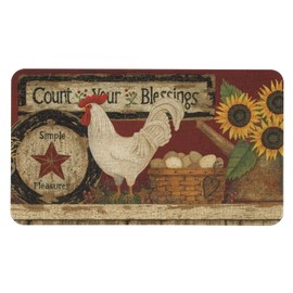 Farmhouse Kitchen Rugs and Mats, Farm Rooster Door Mat, Seasonal Washable Non-Slip Floor Mats for Home Kitchen Decor 30x17 Inch