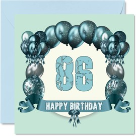 Stuff4 Funny 86th Birthday Card for Men - Birthday Card for Dad, Uncle, Grandpa, Aunt, Grandad, Grandma, Mom, Nanny, 145mm x 145mm Greeting Cards, 86th Birthday Cards