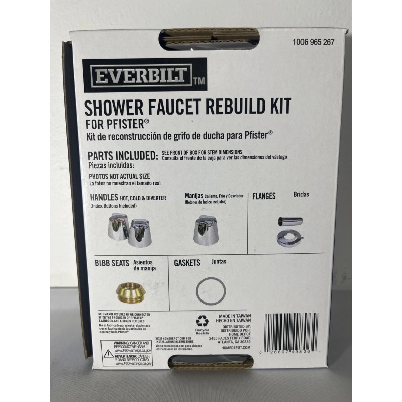 Everbilt 3-Handle Shower Valve Rebuild Kit with Ceramic Stems-10069652
