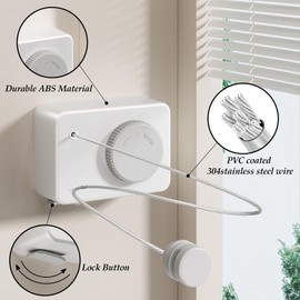 Danpoo Clothes Line Retracting Indoor Clothes Drying Line for Laundry Retractable Clothesline