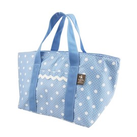 At First TT34 Lunch Bag, Tote Bag, Cold Insulation, Lunch Bag, Dot, Blue, Approx. W 13.8 x H 6.7 inches (35 x 13 x 17 cm)