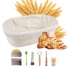 Sourdough Bread Baking Accessory Set Oval Proofing Basket 10 Inch