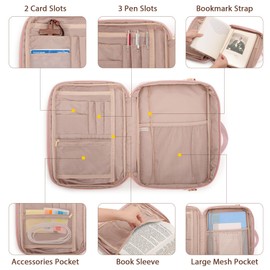 Prokva Bibeltragetasche, Bibelumschlag Hülle mit Griff für Bibel Lerner, Große Bibelschutz mit Reißverschluss, Rosa (Nur Leere Tasche)