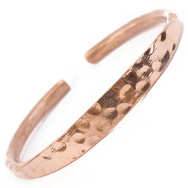 Handmade Hammered Copper Bracelet Bangle, Adjustable Cuff, Boho Jewellery for Men and Women, Nepalese Craft