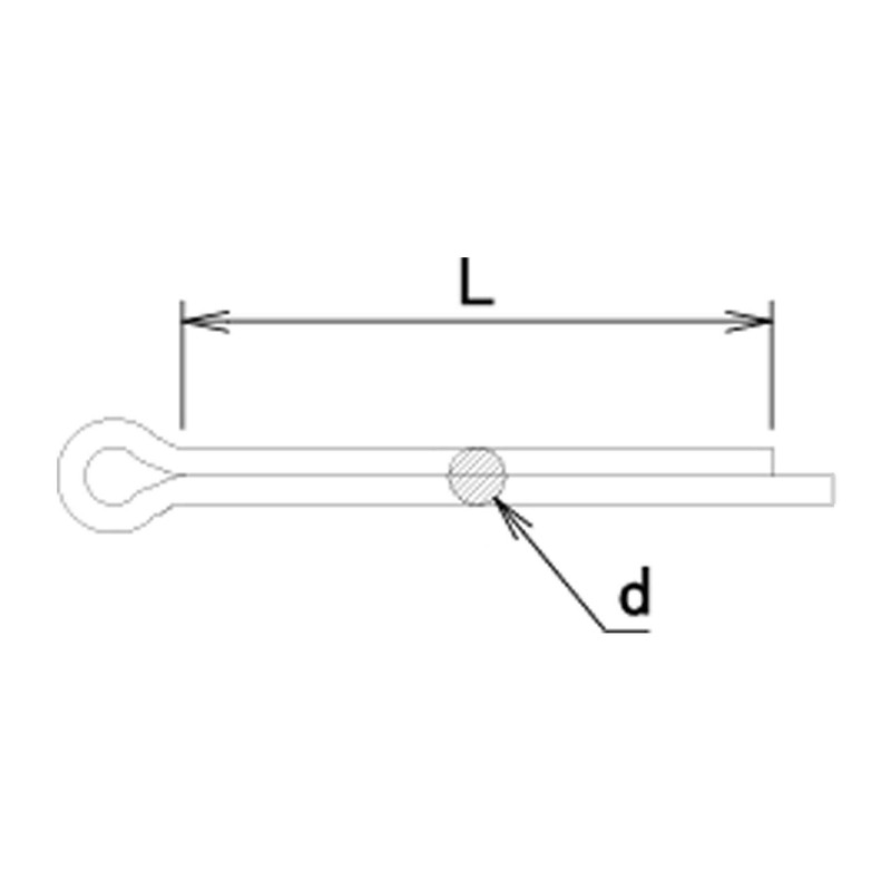 DAIDOHANT 10184880 SUS304 Stainless Steel Split Pin, Nominal Diameter (D)