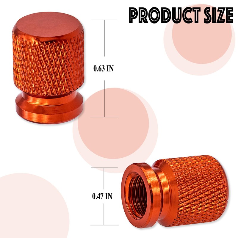MEAJOO 4PCS Tire Valve Stem Caps, Anodized Aluminum Wheel Valve