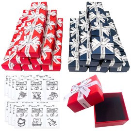 MSW2550 Red Navy Blue Ring Ring Gift Box Gift Box Accessory Mini Surprise Ring (48 Pieces)