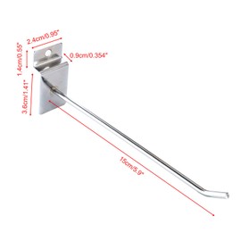 YaeTek Rack Hooks Hanging, Metal Pegboard Saltwall Hooks 6 Inch Single Prong Heavy Duty Utility Hooks for Shop Supermarket Display Exhibit Garage Kitchen, 25pcs/ Pack