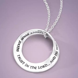 DVB NY Sterling Silver Mobius Bible Verse Necklace | Trust in the Lord | Proverbs 3:5